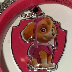 Pink Dog Pendant Necklace